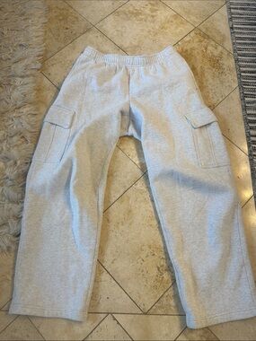 Aritzia Light Gray Cargo Track Pants